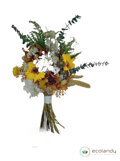 Ramo de novia boho amarillo de flor preservada – Ecolandy
