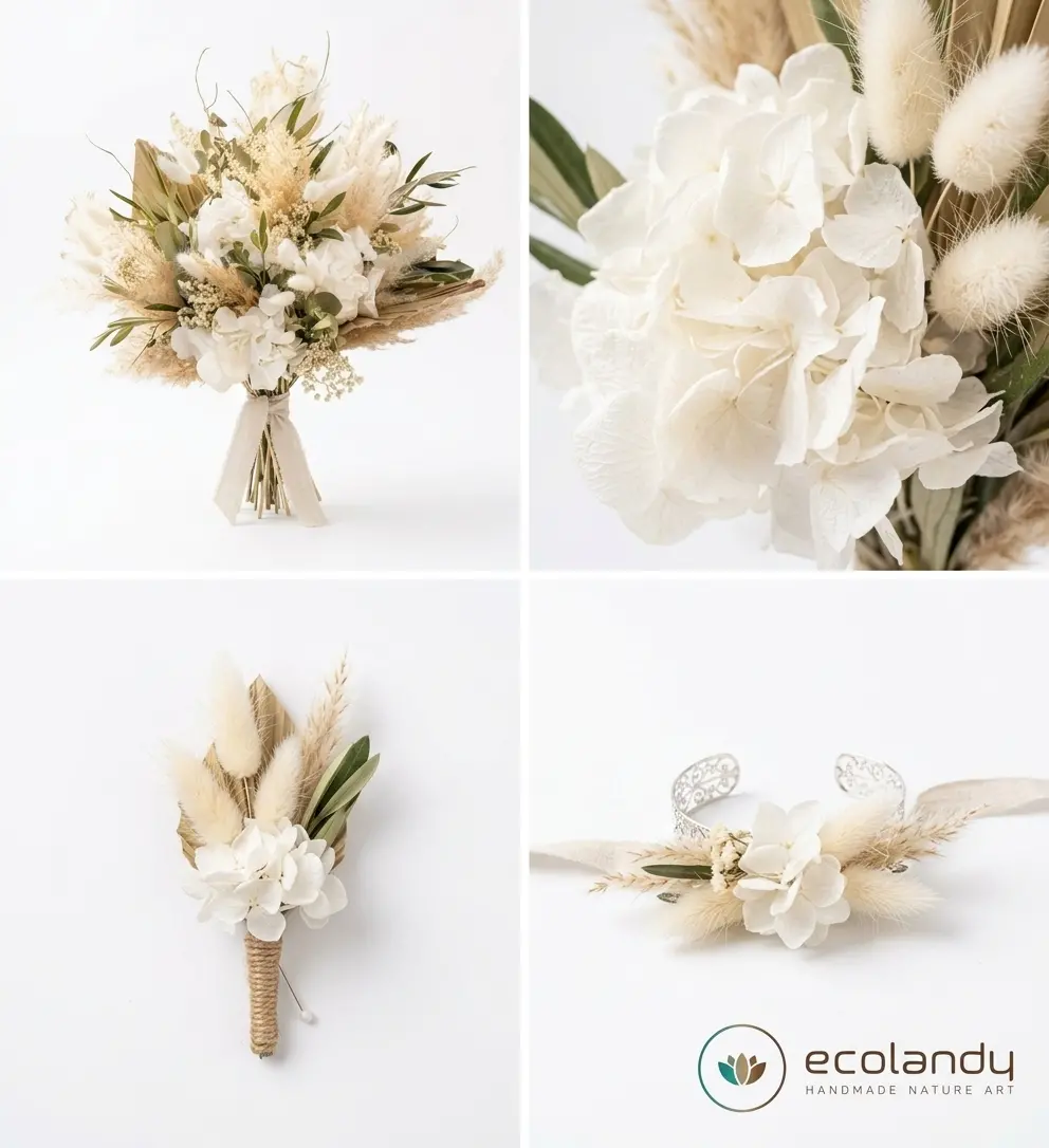 Detalles de ramo y prendido de pampas – Ecolandy
