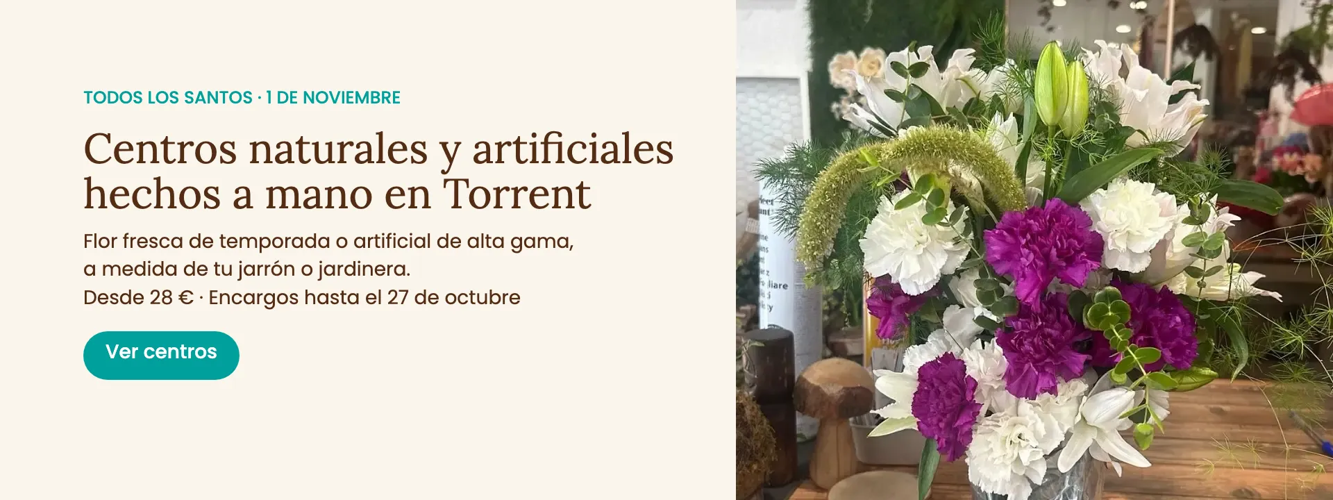 Centros naturales y artificiales para Todos los Santos hechos a mano en Torrent – Ecolandy